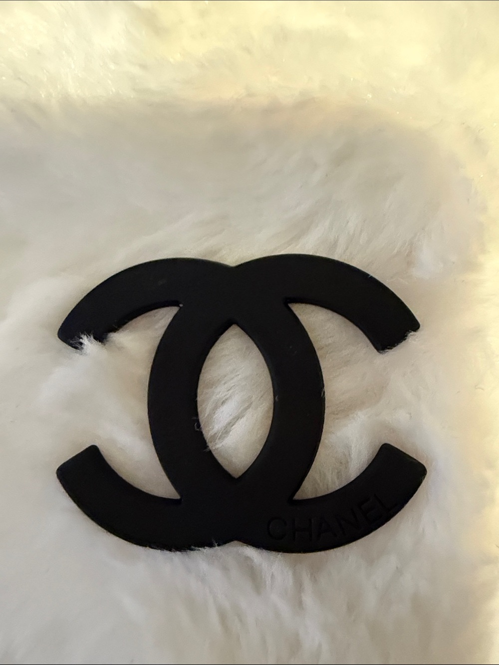 Black Charm Pendant Interlocking Logo Statement Jewelry
